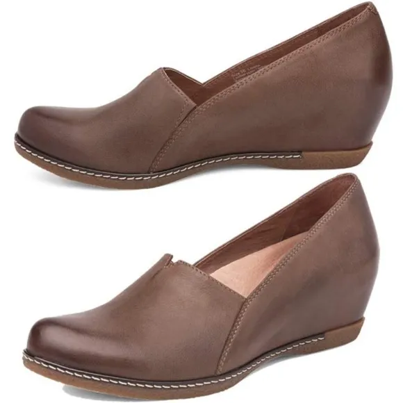 Dansko Liliana leather wedge slip on shoes size 38