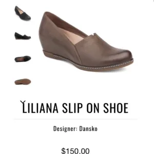 Dansko Liliana leather wedge slip on shoes size 38