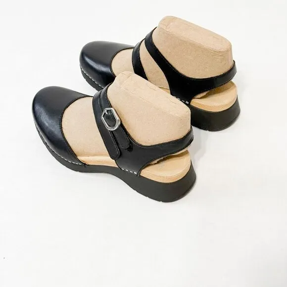 DANSKO NWB Sz 37 Black Nappa Leather Rissa Closed Toe Comfort Shoes