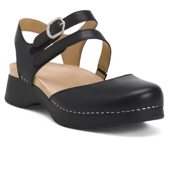 DANSKO NWB Sz 37 Black Nappa Leather Rissa Closed Toe Comfort Shoes