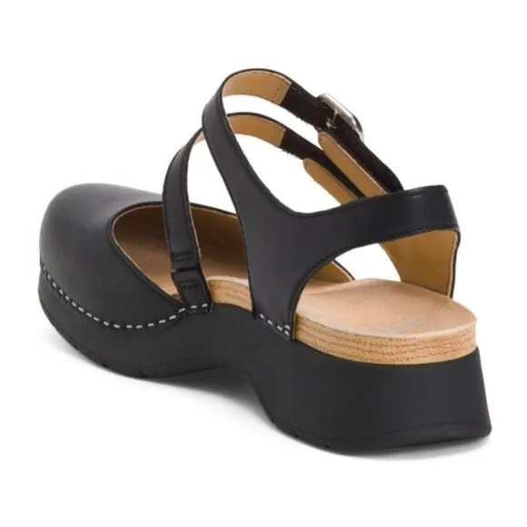 DANSKO NWB Sz 37 Black Nappa Leather Rissa Closed Toe Comfort Shoes