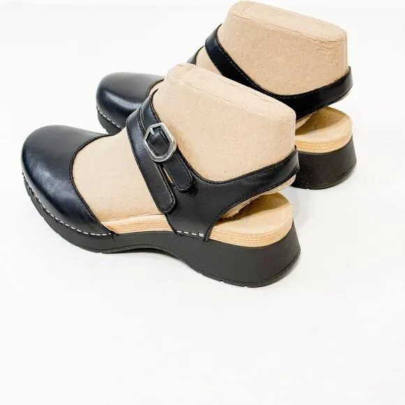 DANSKO NWB Sz 37 Black Nappa Leather Rissa Closed Toe Comfort Shoes