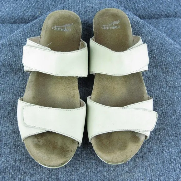 Dansko Women‎ Slide Sandal Shoes Beige Leather Size 41 Medium