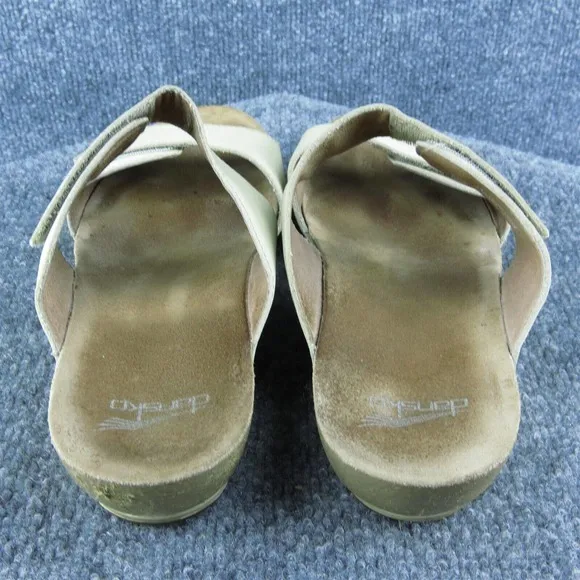Dansko Women‎ Slide Sandal Shoes Beige Leather Size 41 Medium