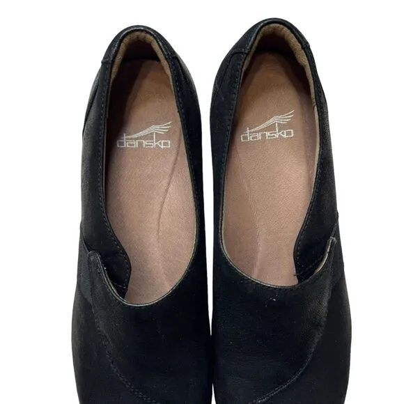 Dansko Women's Fae Black Leather Upper Rubber Sole Shoes Size 40 (9.5-10)