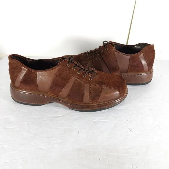 Dansko Women's Folly EU38/7-7.5 Brown Suede Leather Lace-Up Oxford Shoes