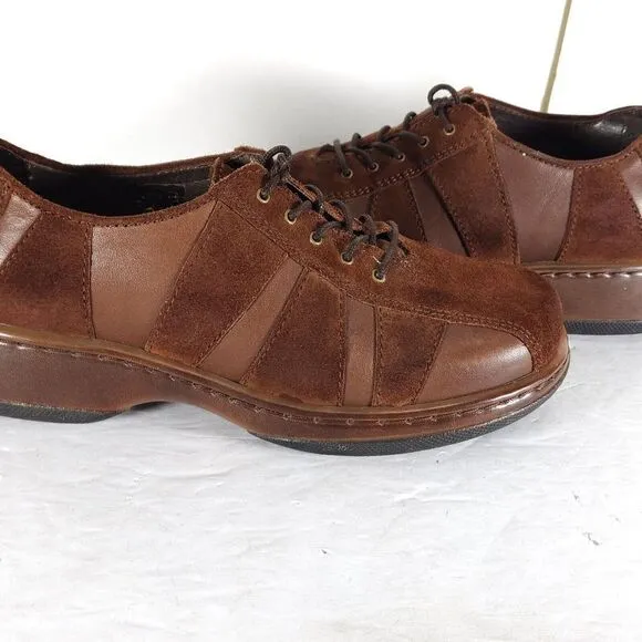 Dansko Women's Folly EU38/7-7.5 Brown Suede Leather Lace-Up Oxford Shoes