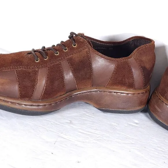 Dansko Women's Folly EU38/7-7.5 Brown Suede Leather Lace-Up Oxford Shoes