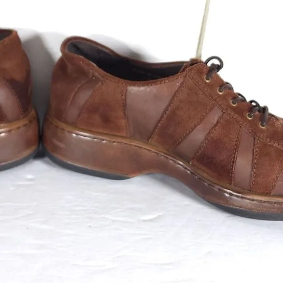 Dansko Women's Folly EU38/7-7.5 Brown Suede Leather Lace-Up Oxford Shoes