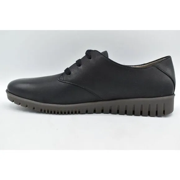Dansko US 10.5-11 EU 41 Libbie Burnished Calf Leather Black Lace Up Loafer Shoes