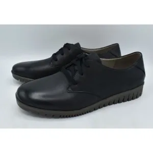 Dansko US 10.5-11 EU 41 Libbie Burnished Calf Leather Black Lace Up Loafer Shoes