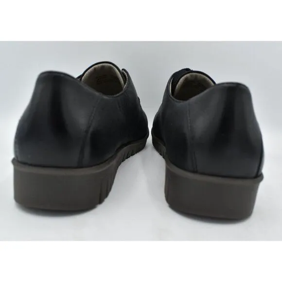 Dansko US 10.5-11 EU 41 Libbie Burnished Calf Leather Black Lace Up Loafer Shoes
