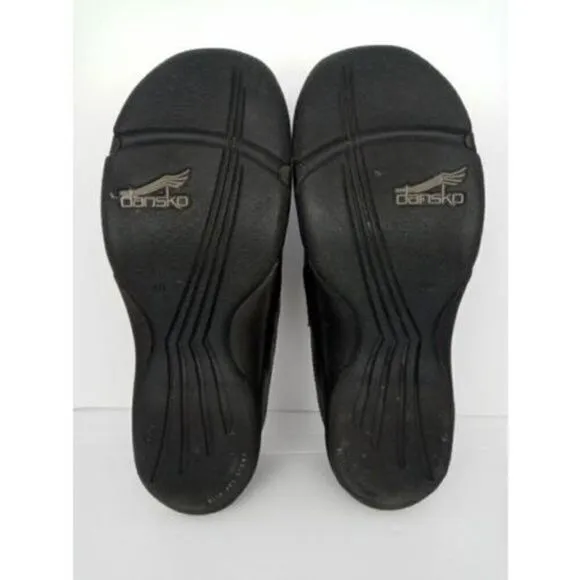 Dansko Womens Size 40 US 9.5-10 Black Leather Suede Slip Resistant Clogs‎ Shoes
