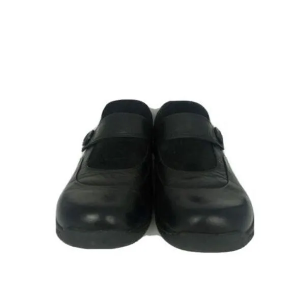 Dansko Womens Size 40 US 9.5-10 Black Leather Suede Slip Resistant Clogs‎ Shoes