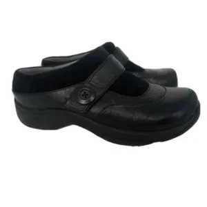 Dansko Womens Size 40 US 9.5-10 Black Leather Suede Slip Resistant Clogs‎ Shoes