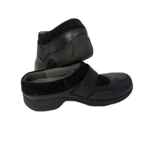 Dansko Womens Size 40 US 9.5-10 Black Leather Suede Slip Resistant Clogs‎ Shoes