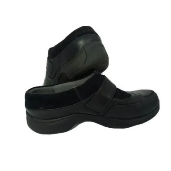 Dansko Womens Size 40 US 9.5-10 Black Leather Suede Slip Resistant Clogs‎ Shoes