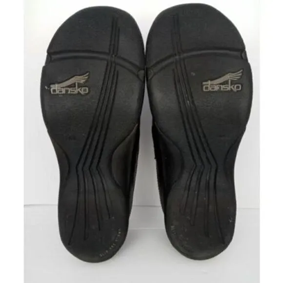 Dansko Womens Size 40 US 9.5-10 Black Leather Suede Slip Resistant Clogs‎ Shoes