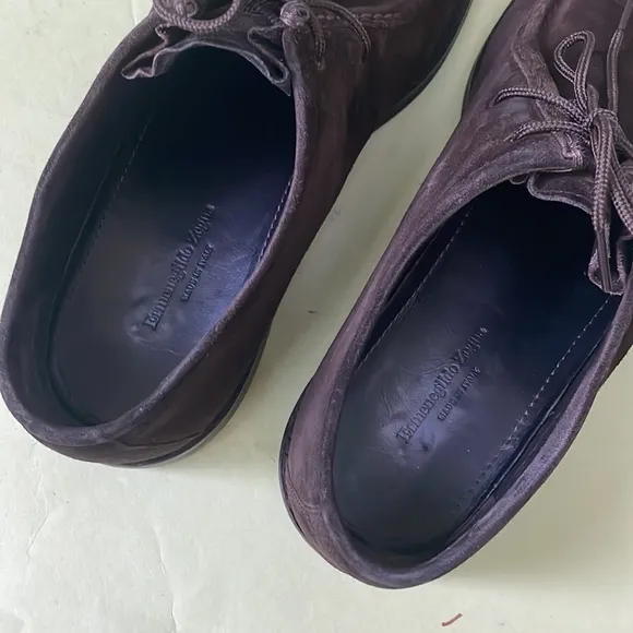 Dark brown Ermenengildo Zegna suede leather shoes
