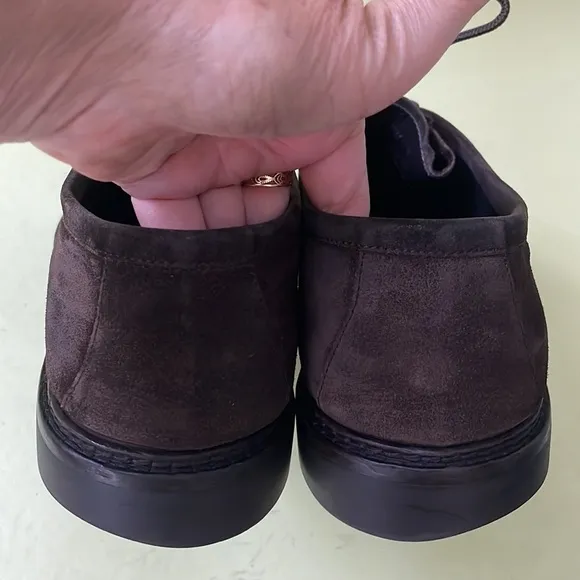 Dark brown Ermenengildo Zegna suede leather shoes