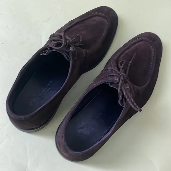 Dark brown Ermenengildo Zegna suede leather shoes