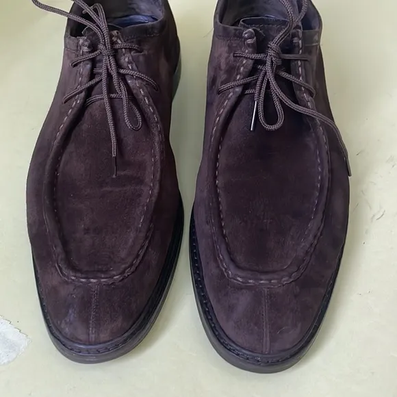 Dark brown Ermenengildo Zegna suede leather shoes
