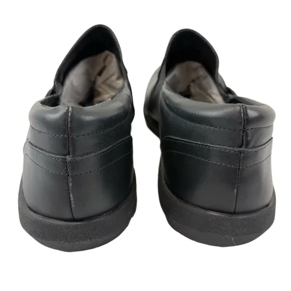 David Tate Womens 12M Scoop Slip-On Black Leather Comfort Shoes