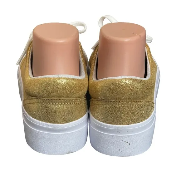 DC Women Trase PlatformCasual Shoes Gold US Size 8.5NWB Metallic Fabric