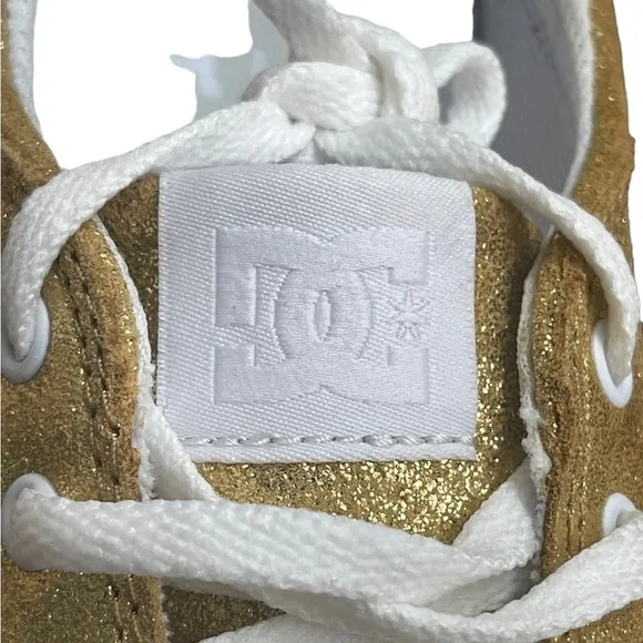 DC Women Trase PlatformCasual Shoes Gold US Size 8.5NWB Metallic Fabric