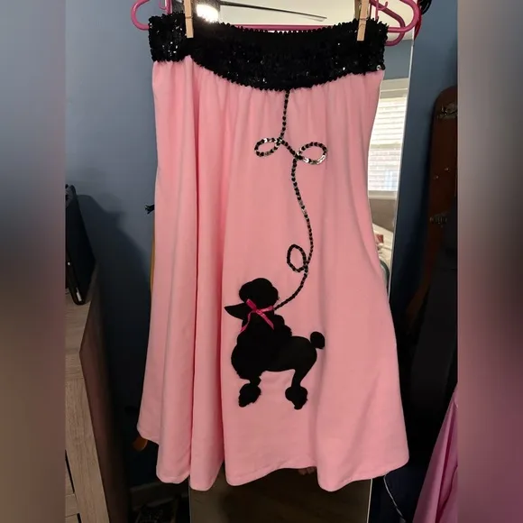 DELUXE Pink Ladies Costume | Jacket, Poodle Skirt, Sun Glasses, Accessories