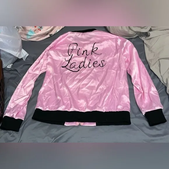 DELUXE Pink Ladies Costume | Jacket, Poodle Skirt, Sun Glasses, Accessories