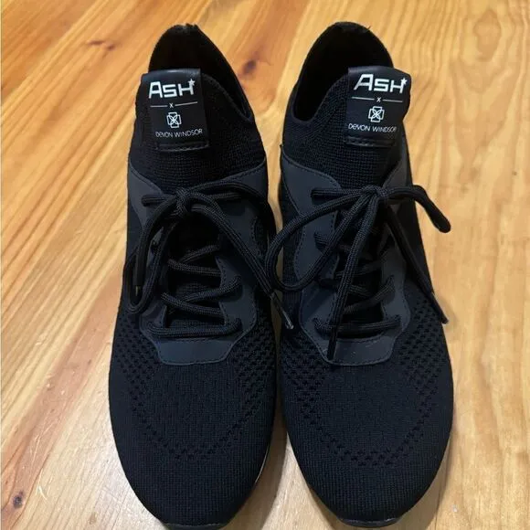 Devon Windsor x Ash Sneakers DW SPORT Black Shoes SIZE 40 EU 9-9.5 US EUC