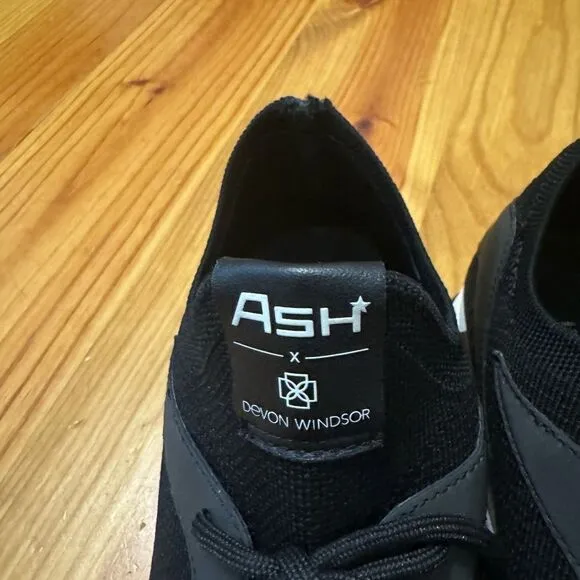 Devon Windsor x Ash Sneakers DW SPORT Black Shoes SIZE 40 EU 9-9.5 US EUC
