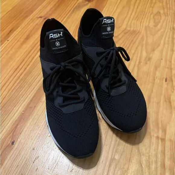 Devon Windsor x Ash Sneakers DW SPORT Black Shoes SIZE 40 EU 9-9.5 US EUC