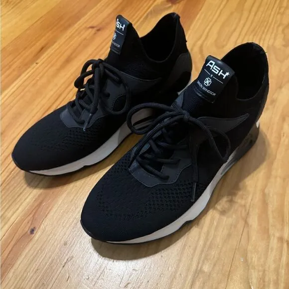 Devon Windsor x Ash Sneakers DW SPORT Black Shoes SIZE 40 EU 9-9.5 US EUC