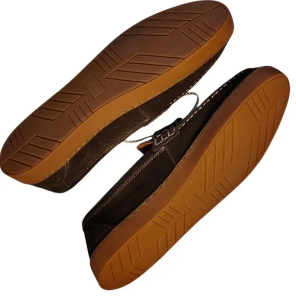 Dockers Brown Leather Loafers Size 9m Casual Shoes Rubber Soles Men's...........