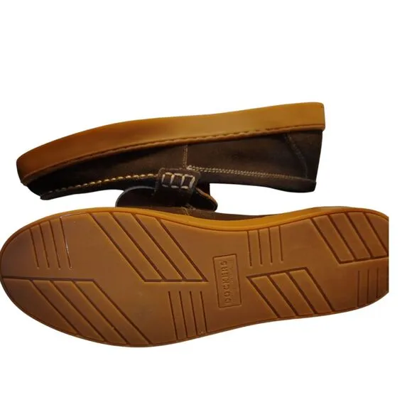 Dockers Brown Leather Loafers Size 9m Casual Shoes Rubber Soles Men's...........
