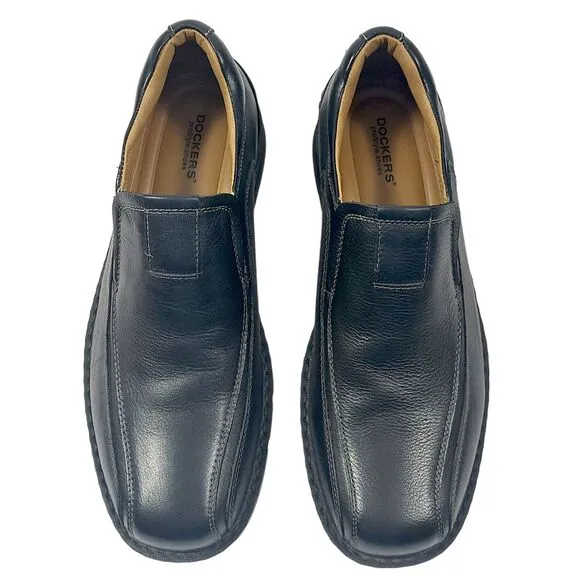 Dockers Shoes Mens Sz 10M Black Leather Dress Casual Slip-on Loafer Comfort