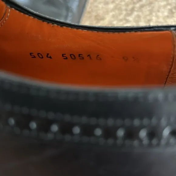 Dogen black leather wingtipped oxford shoes 9.5