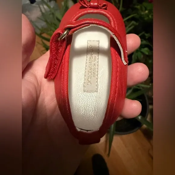 Dolce &amp; Gabbana Vintage Baby's First Shoes Soft Red Ballet Flats Made In Italy