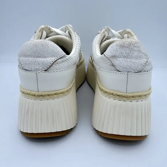 Dolce Vita Dandi Cream/Off-White Platform Sneakers NWOT