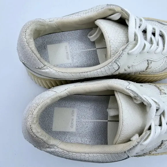 Dolce Vita Dandi Cream/Off-White Platform Sneakers NWOT