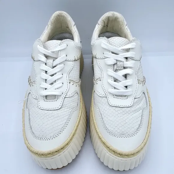 Dolce Vita Dandi Cream/Off-White Platform Sneakers NWOT