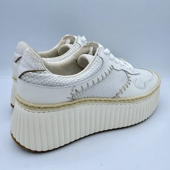 Dolce Vita Dandi Cream/Off-White Platform Sneakers NWOT