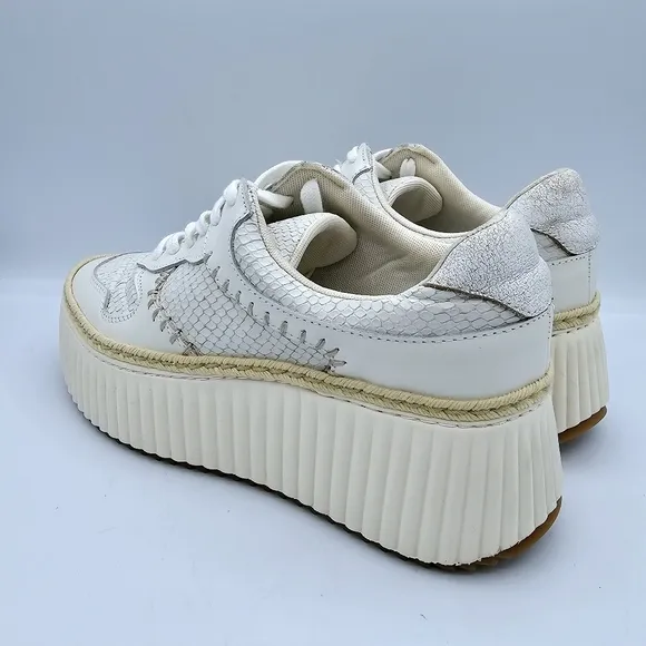 Dolce Vita Dandi Cream/Off-White Platform Sneakers NWOT