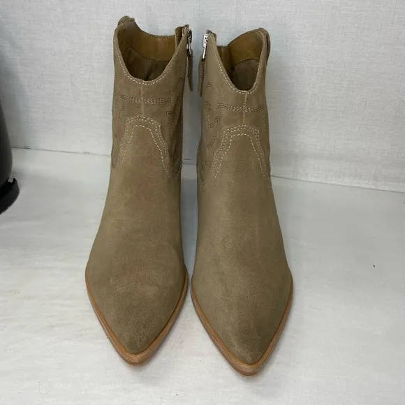 Dolce Vita Womens Solow‎ Beige Suede Cowboy, Western Boots 9.5