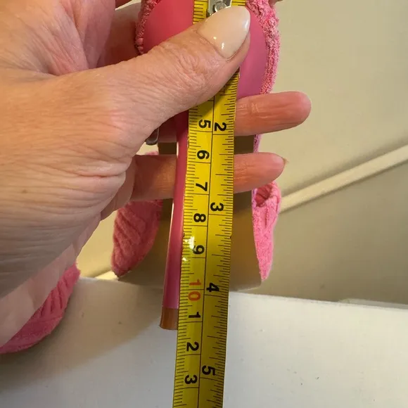 Dolls Kill Lady Go Diva PINK TERRY CLOTH HEELS STILETTOS SANDALS 7 NEW