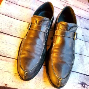 DONALD J. PLINER MEN'S LOAFERS LEATHER WITH BUCKET GRAY SIZE 11.5 SHOES