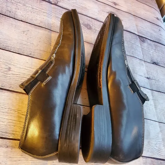 DONALD J. PLINER MEN'S LOAFERS LEATHER WITH BUCKET GRAY SIZE 11.5 SHOES