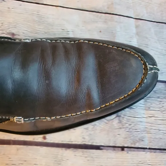 DONALD J. PLINER MEN'S LOAFERS LEATHER WITH BUCKET GRAY SIZE 11.5 SHOES